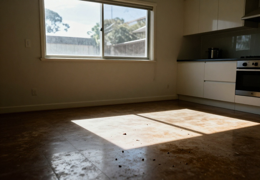 Rodent droppings and damage in a Mount Colah garage before treatment